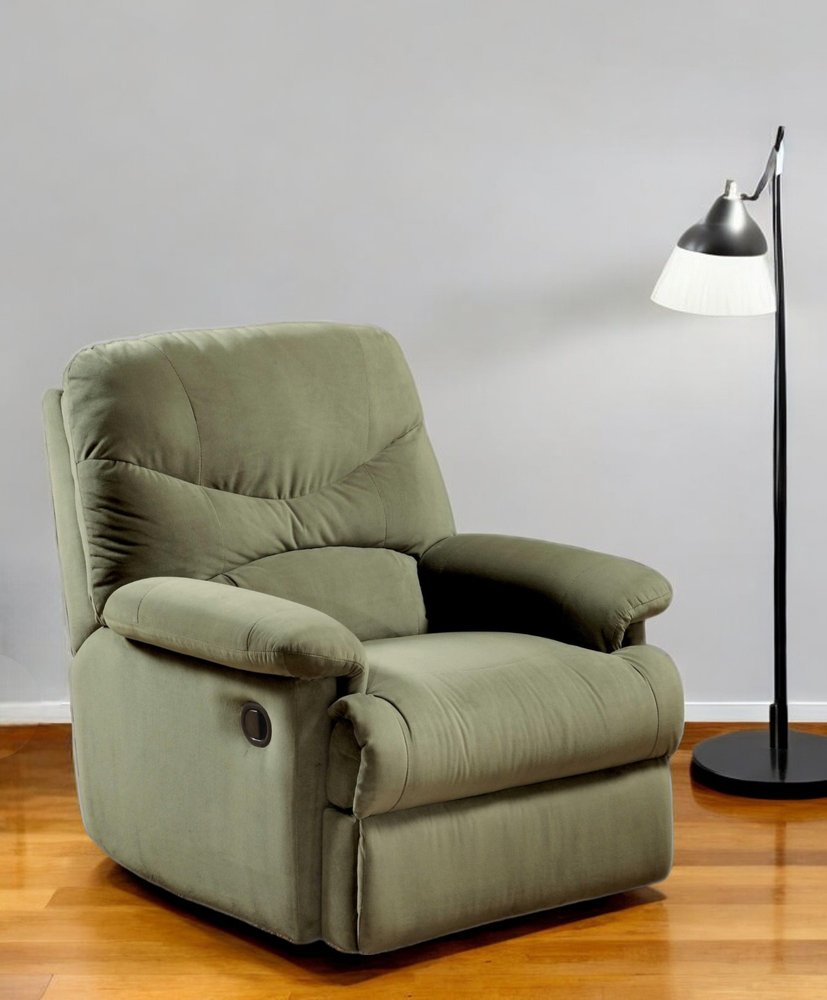 35" Sage Microfiber Recliner HomeRoots