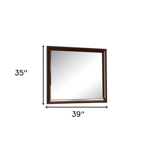 35" Espresso Wood Framed Mounted Dresser Mirror HomeRoots