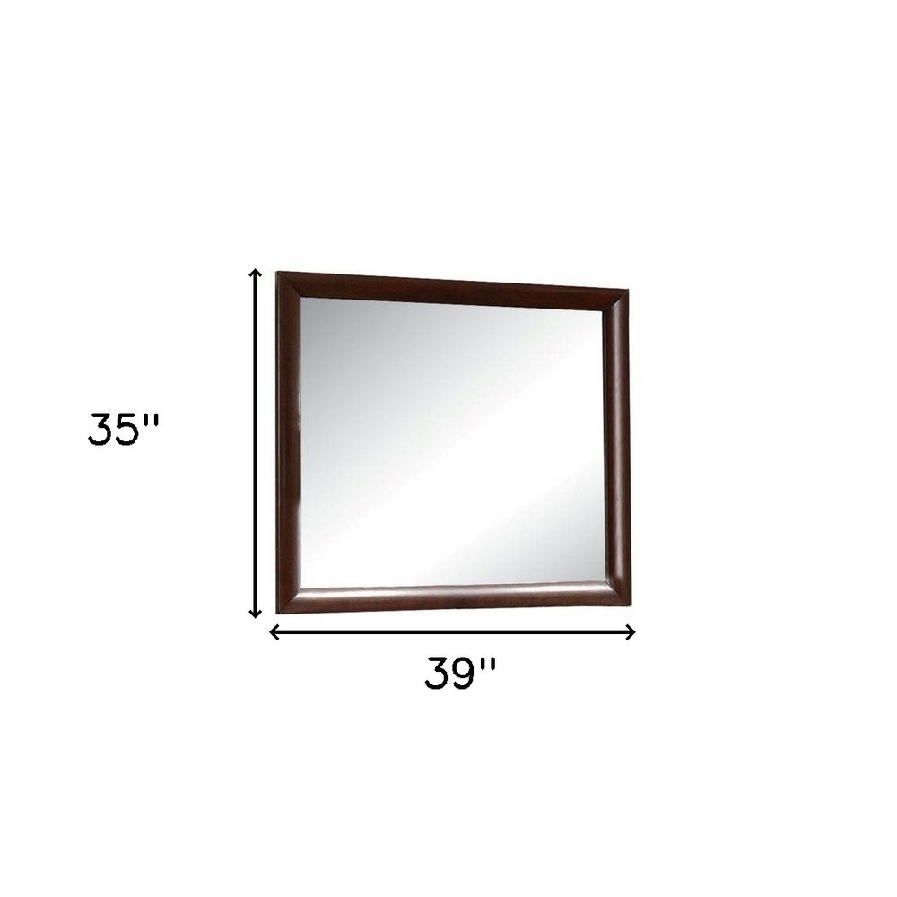 35" Espresso Wood Framed Mounted Dresser Mirror HomeRoots