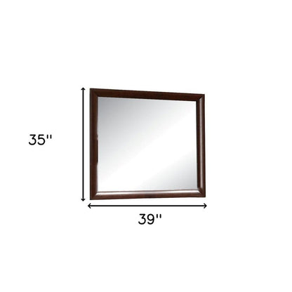 35" Espresso Wood Framed Mounted Dresser Mirror HomeRoots