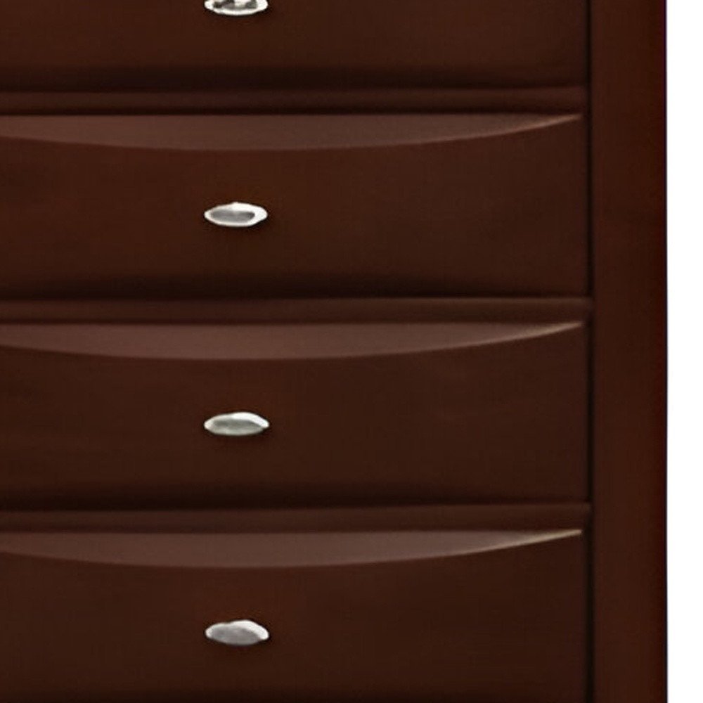 32" Espresso Solid Wood Five Drawer Chest HomeRoots