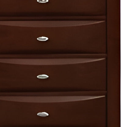 32" Espresso Solid Wood Five Drawer Chest HomeRoots