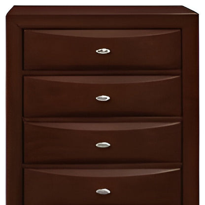 32" Espresso Solid Wood Five Drawer Chest HomeRoots
