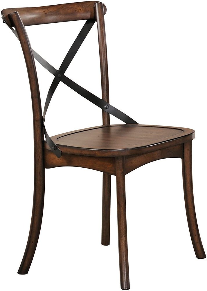 Set of Two Brown Cross Back Dining Side Chairs HomeRoots