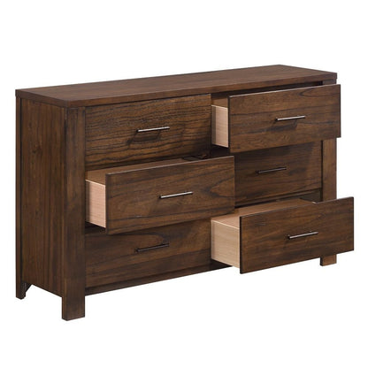 59" Brown Metal Six Drawer Dresser HomeRoots