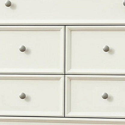 58" White Solid Wood Seven Drawer Triple Dresser HomeRoots
