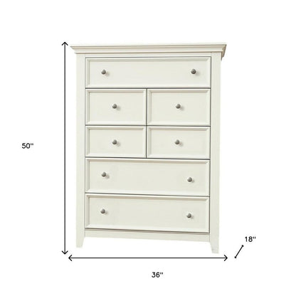 58" White Solid Wood Seven Drawer Triple Dresser HomeRoots