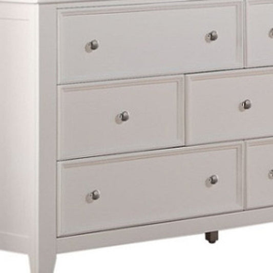 36" White Solid Wood Seven Drawer Dresser HomeRoots
