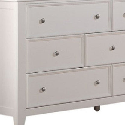 58" White Solid Wood Seven Drawer Triple Dresser HomeRoots