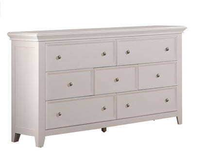 58" White Solid Wood Seven Drawer Triple Dresser HomeRoots