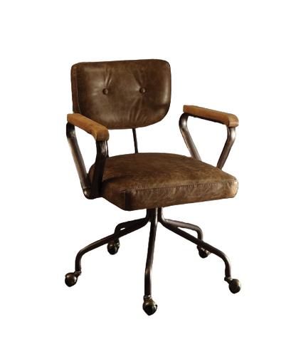 24" X 25" X 32" Vintage Whiskey  Leather Office Chair