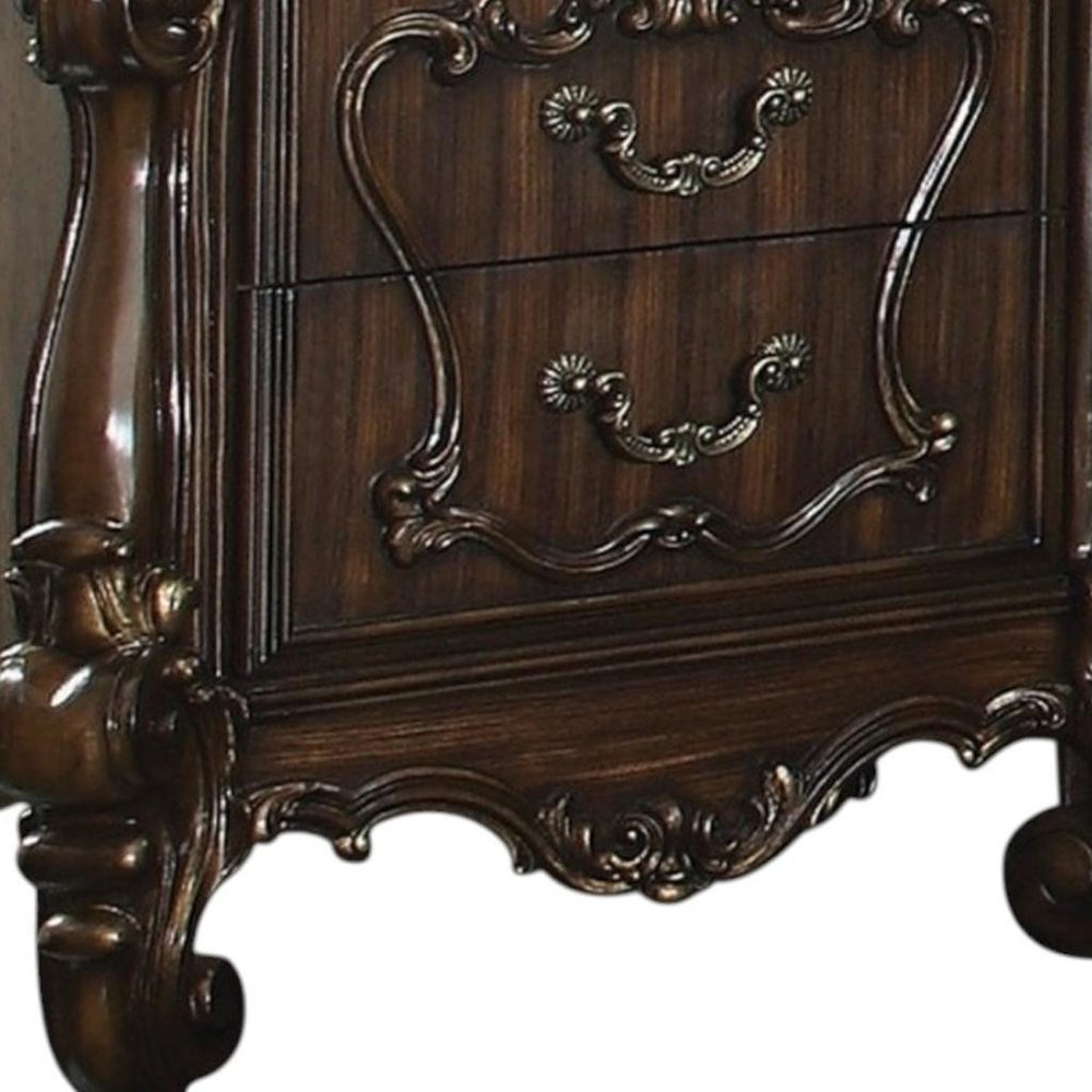 31" White Wood Two Drawer Nightstand HomeRoots