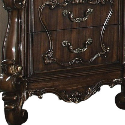 31" White Wood Two Drawer Nightstand HomeRoots