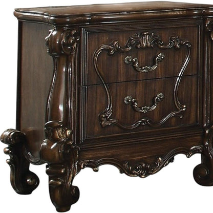 31" White Wood Two Drawer Nightstand HomeRoots