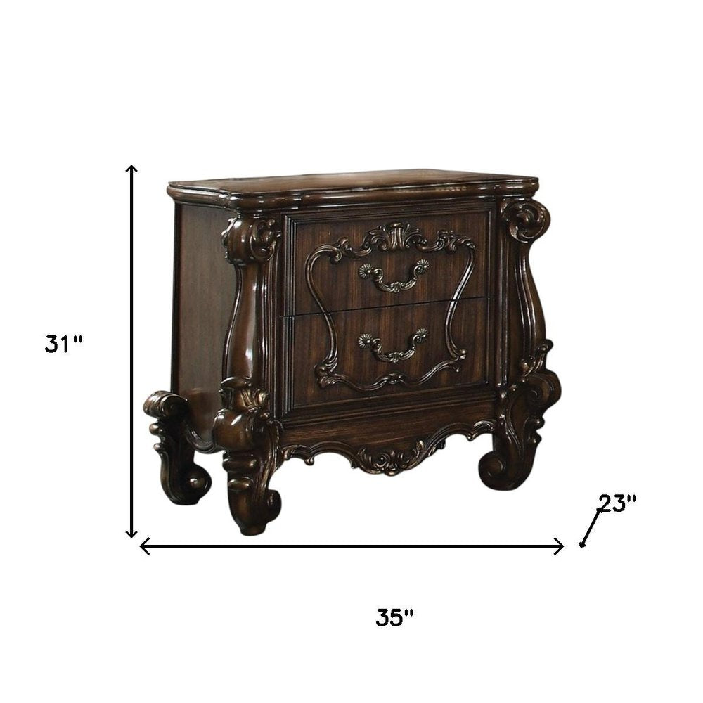 31" White Wood Two Drawer Nightstand HomeRoots