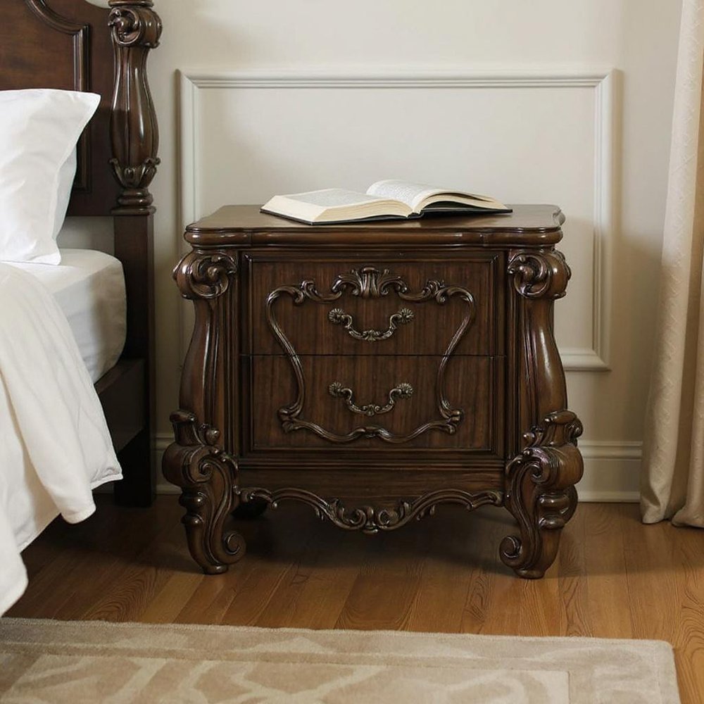31" White Wood Two Drawer Nightstand HomeRoots