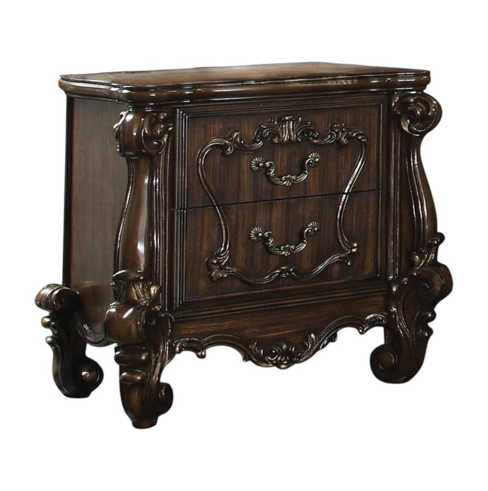 31" White Wood Two Drawer Nightstand HomeRoots