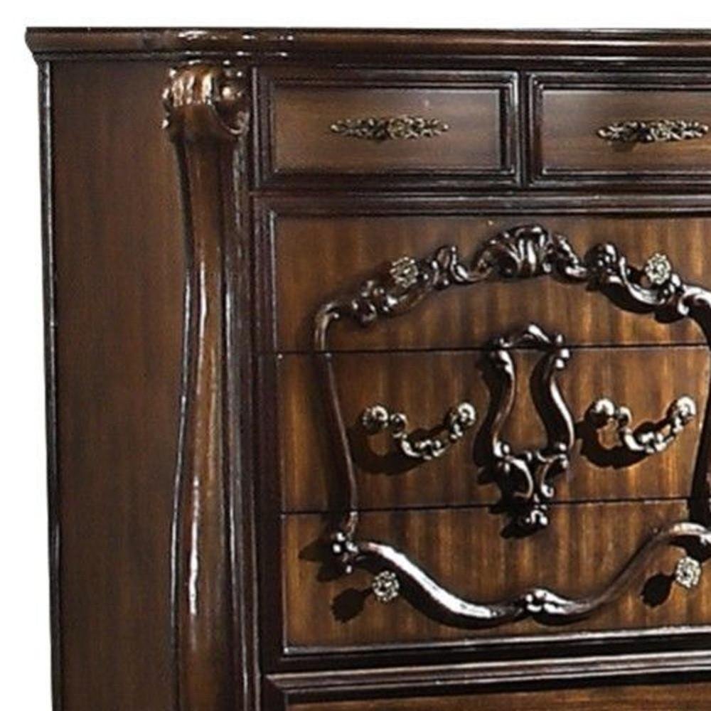 47" White Solid Wood Five Drawer Dresser HomeRoots