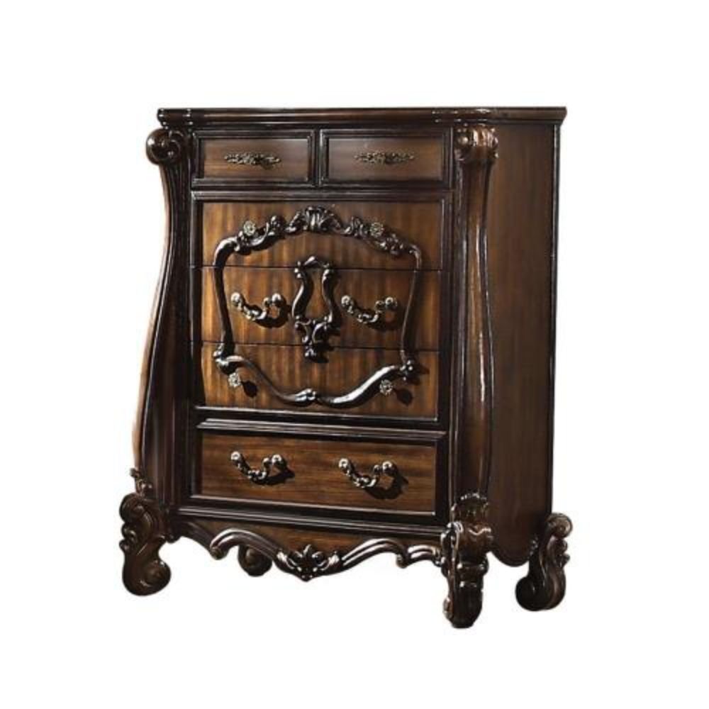 47" White Solid Wood Five Drawer Dresser HomeRoots