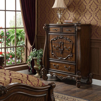 47" White Solid Wood Five Drawer Dresser HomeRoots