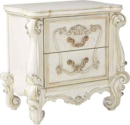 31" White Wood Two Drawer Nightstand HomeRoots