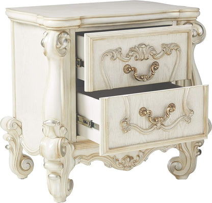 31" White Wood Two Drawer Nightstand HomeRoots