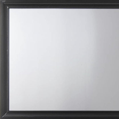 36" Black Wood Dresser Mount Framed Mirror HomeRoots