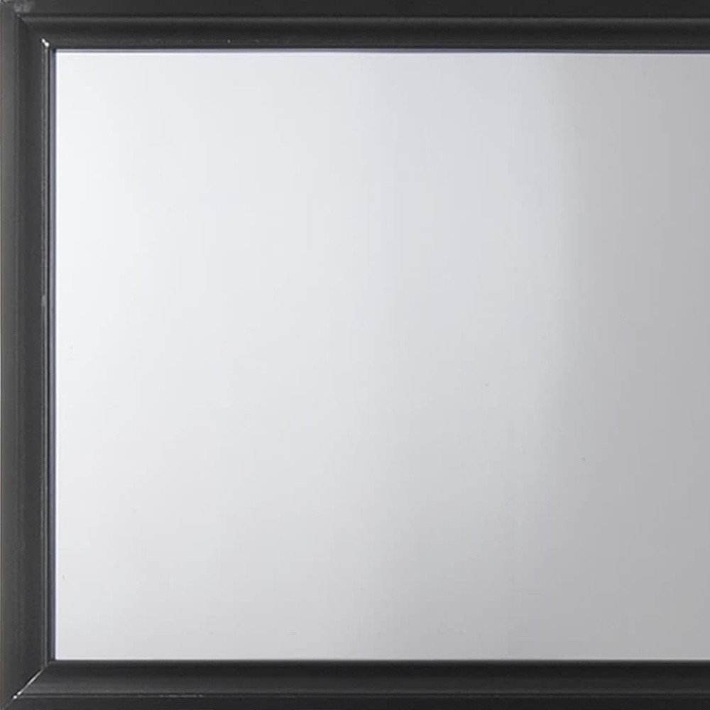36" Black Wood Dresser Mount Framed Mirror HomeRoots