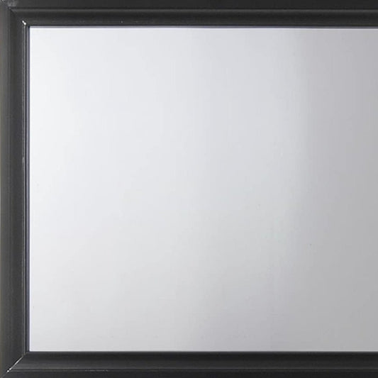 36" Black Wood Dresser Mount Framed Mirror HomeRoots