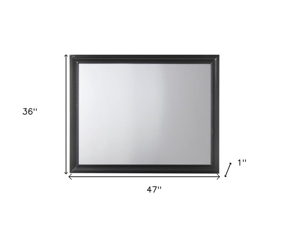 36" Black Wood Dresser Mount Framed Mirror HomeRoots