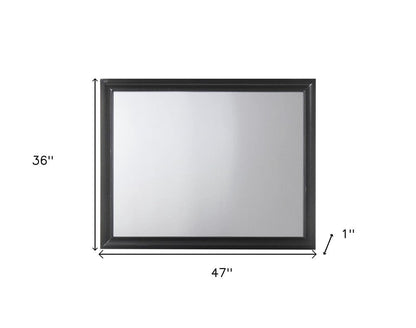 36" Black Wood Dresser Mount Framed Mirror HomeRoots