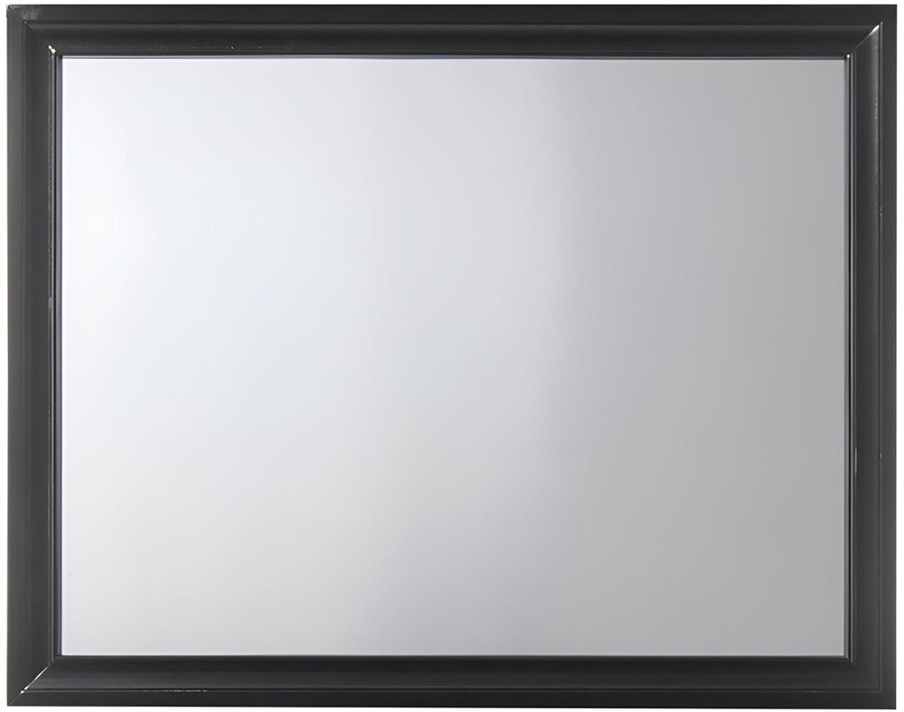 36" Black Wood Dresser Mount Framed Mirror HomeRoots