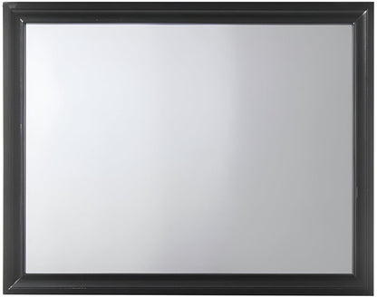 36" Black Wood Dresser Mount Framed Mirror HomeRoots