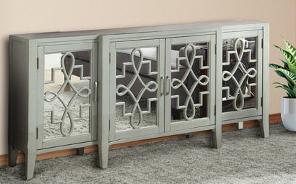 72" Black And Silver Mirrored Solid Wood Distressed Solid Console Table HomeRoots