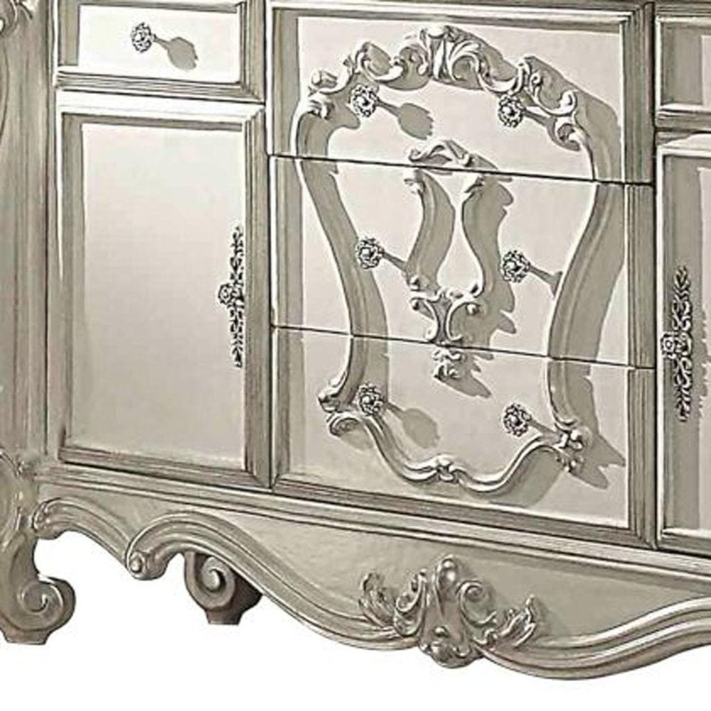 38" White Solid Wood Six Drawer Combo Dresser HomeRoots