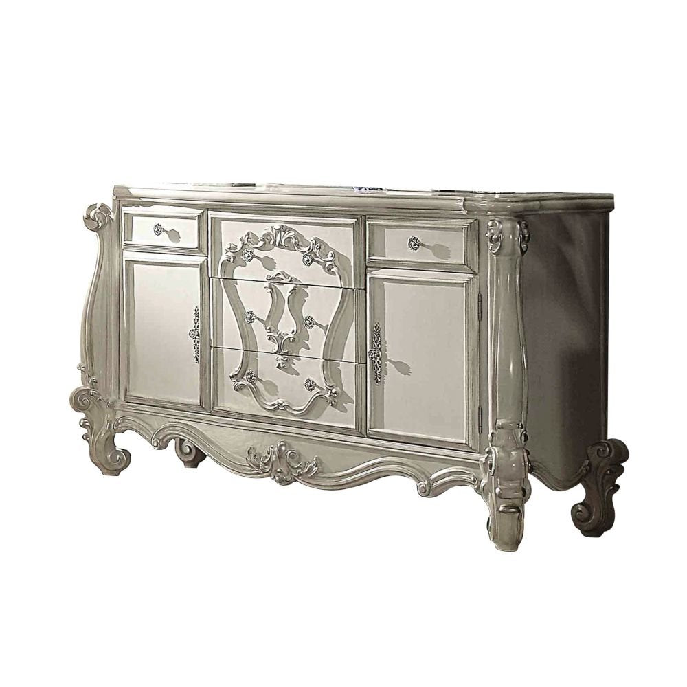 38" White Solid Wood Six Drawer Combo Dresser HomeRoots