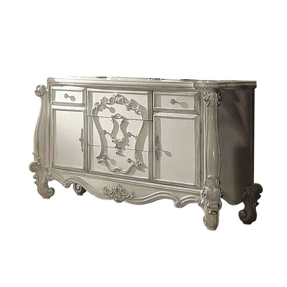 38" White Solid Wood Six Drawer Combo Dresser HomeRoots