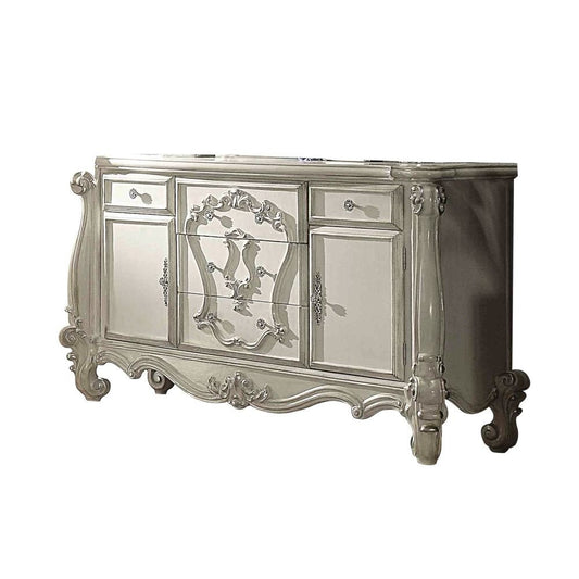 38" White Solid Wood Six Drawer Combo Dresser HomeRoots