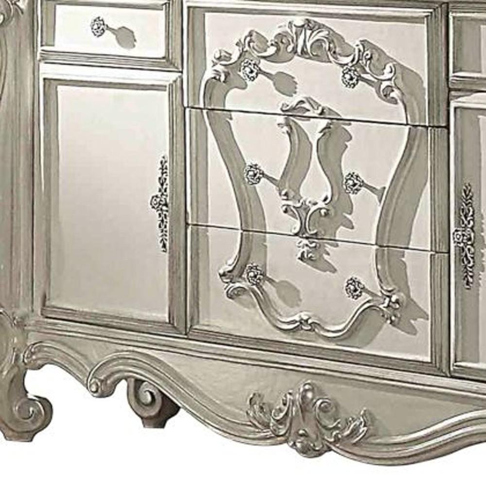 38" White Solid Wood Six Drawer Combo Dresser HomeRoots