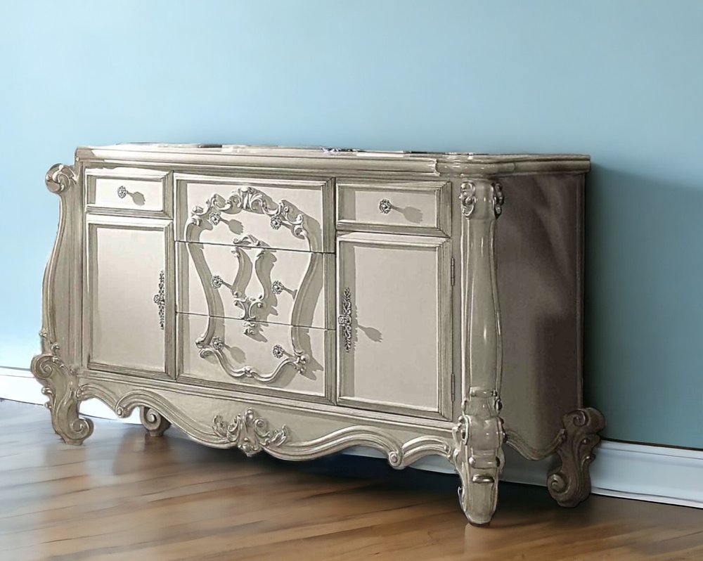 71" Solid Wood Five Drawer Dresser HomeRoots