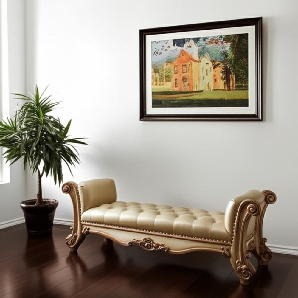 74" Brown and Dark Brown Upholstered Faux Leather Bench HomeRoots