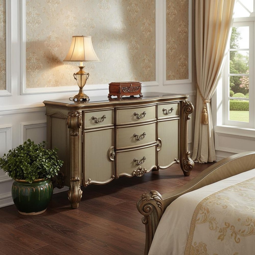 38" White Solid Wood Six Drawer Combo Dresser HomeRoots