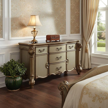 38" White Solid Wood Six Drawer Combo Dresser HomeRoots