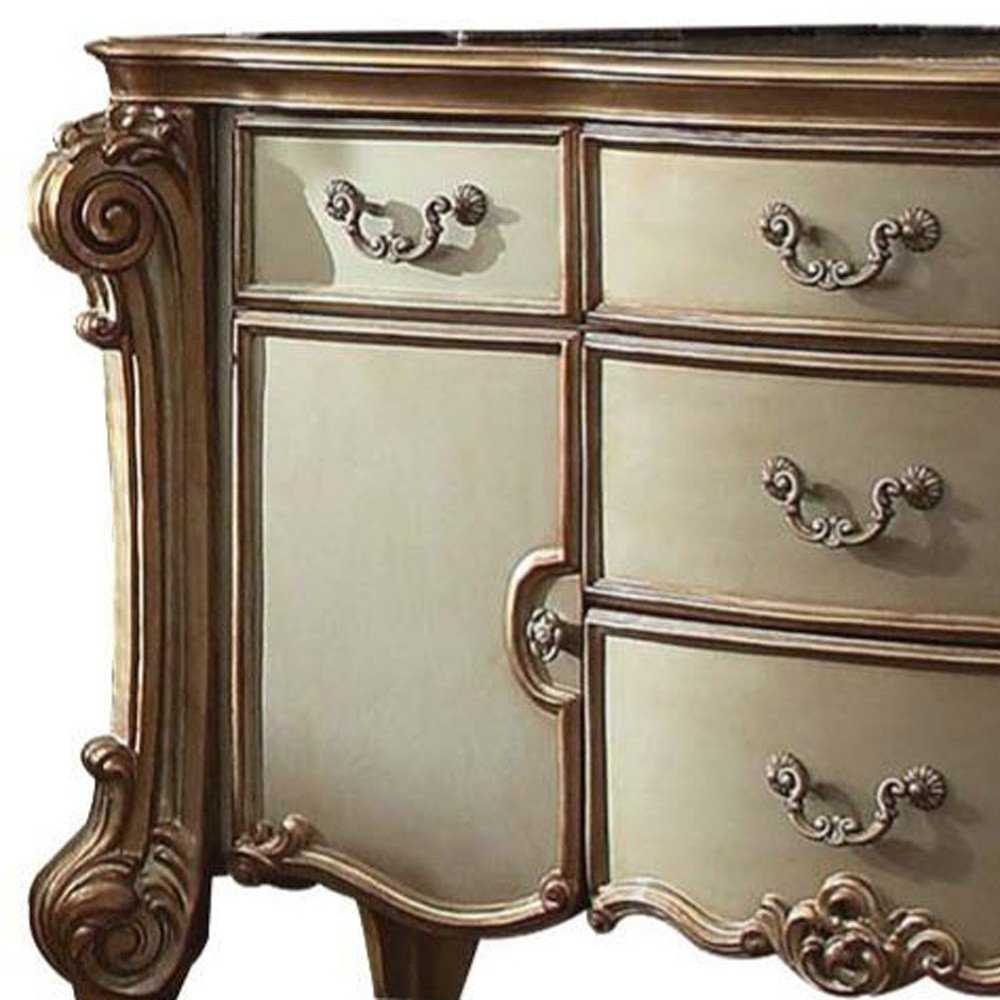 38" White Solid Wood Six Drawer Combo Dresser HomeRoots