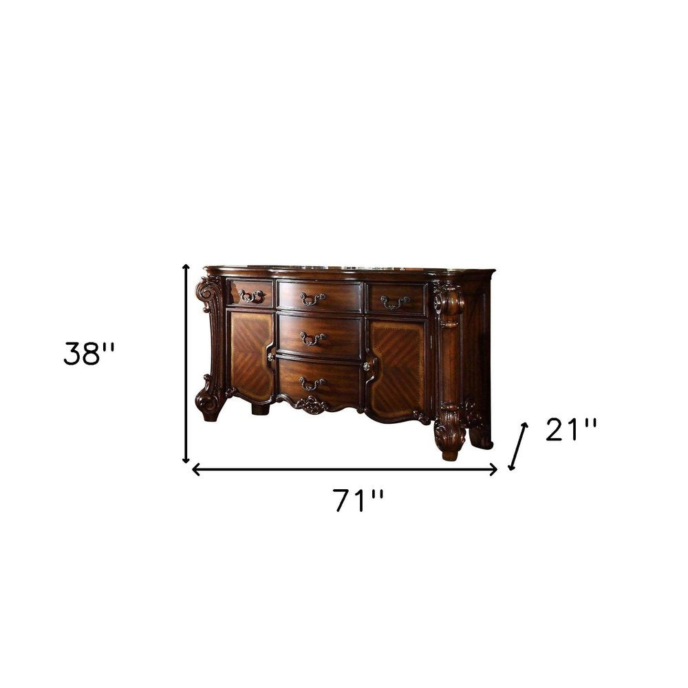 38" White Solid Wood Six Drawer Combo Dresser HomeRoots