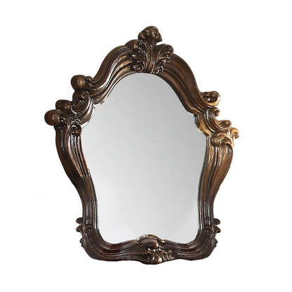 47" White And Silver Abstract Wood Framed Antiqued Glass Mounted Dresser Mirror HomeRoots