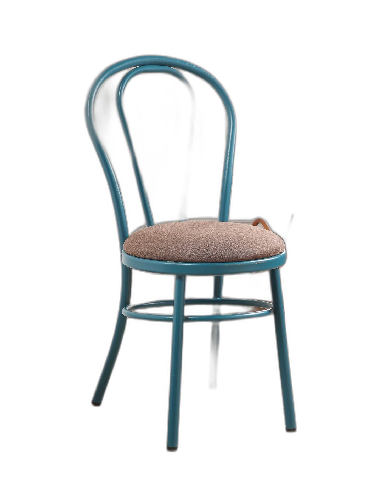 Set Of 2 Restaurant Style Arch Back Teal And Taupe Dining Chairs - FurniFindUSA
