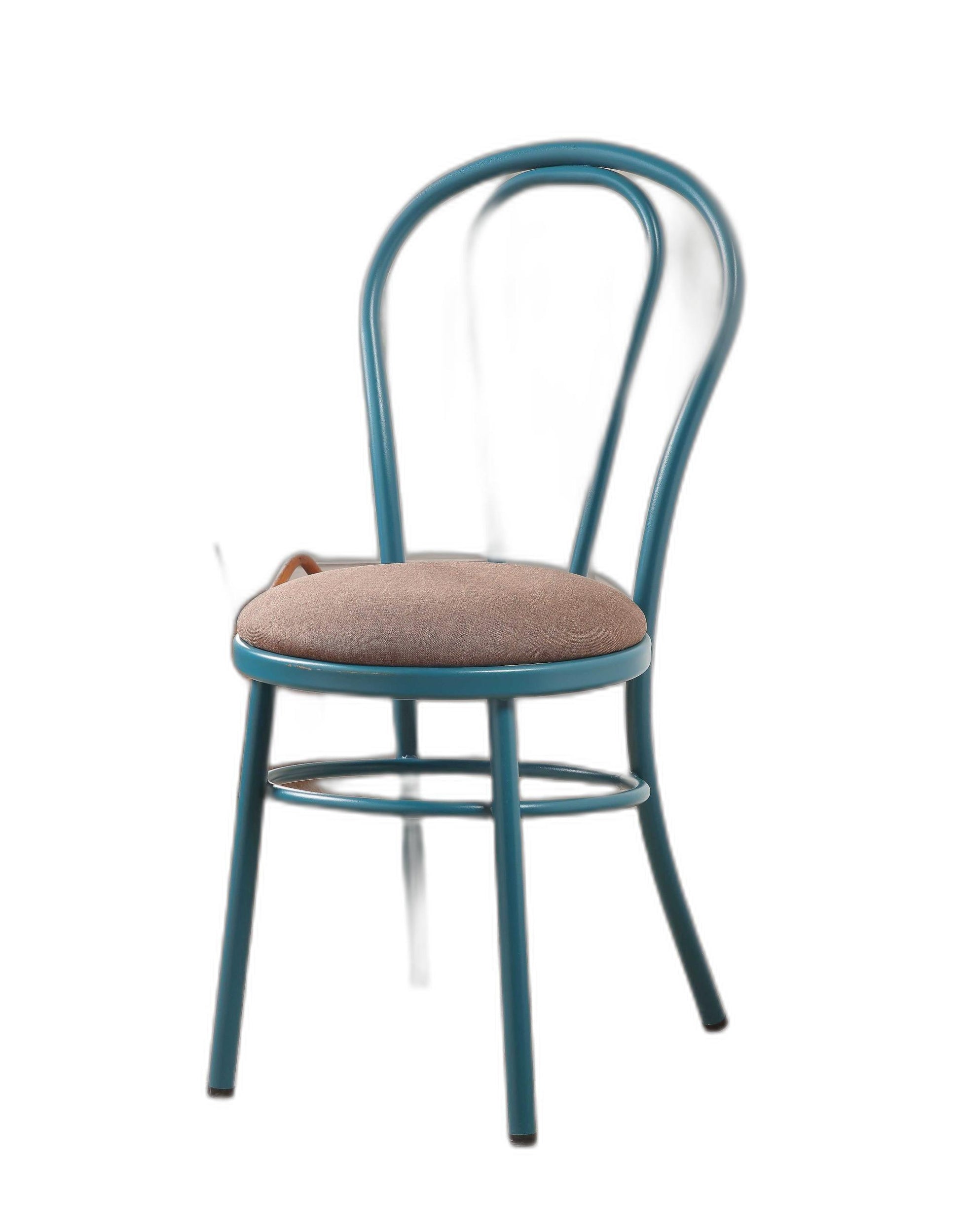 Set Of 2 Restaurant Style Arch Back Teal And Taupe Dining Chairs - FurniFindUSA