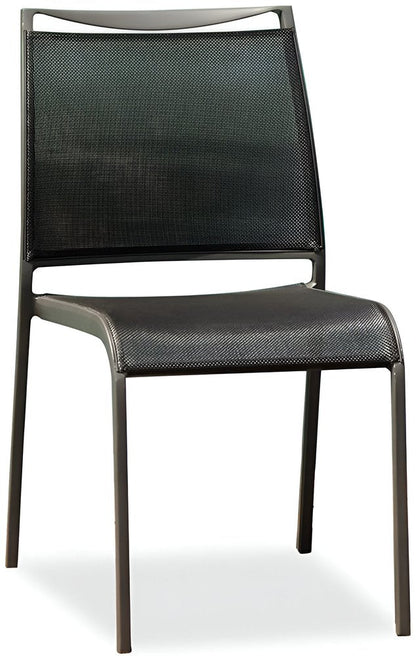 Set of Four Gray Aluminum Dining Side Chairs HomeRoots