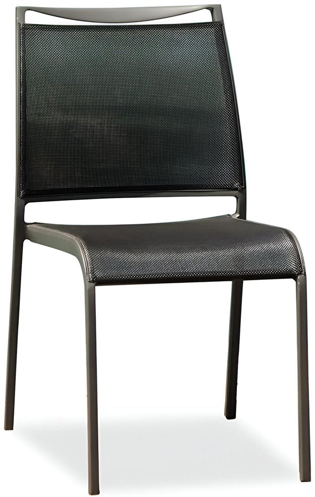 Set of Four Gray Aluminum Dining Side Chairs HomeRoots